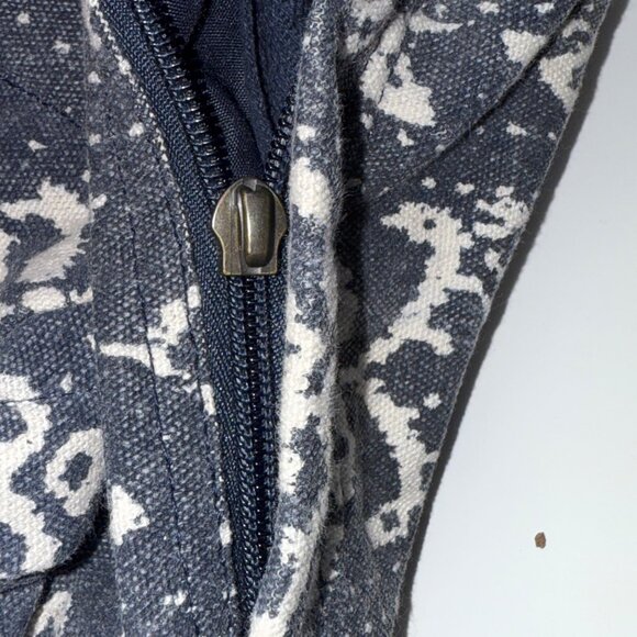 Rip Curl Unisex Canvas Backpack Blue & White Pattern Adjustable Straps Daypack - Picture 5 of 11